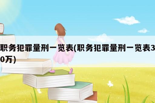 職務犯罪量刑一覽表(職務犯罪量刑一覽表30萬)
