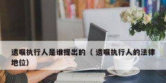 遺囑執行人是誰提出的（ 遺囑執行人的法律地位）