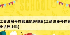 工商注冊號在營業執照哪里(工商注冊號在營業執照上嗎)