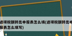 進項稅額轉出申報表怎么填(進項稅額轉出申報表怎么填寫)