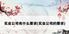 實業公司有什么要求(實業公司的要求)