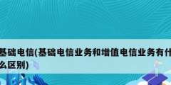 基礎電信(基礎電信業務和增值電信業務有什么區別)