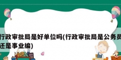 行政審批局是好單位嗎(行政審批局是公務員還是事業編)