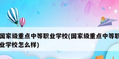 國家級重點中等職業學校(國家級重點中等職業學校怎么樣)