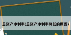 總資產凈利率(總資產凈利率降低的原因)