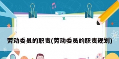 勞動委員的職責(勞動委員的職責規劃)
