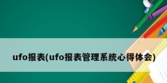 ufo報表(ufo報表管理系統心得體會)