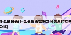什么是報表(什么是報表數據之間關系的檢查公式)