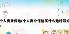 個人商業保險(個人商業保險買什么險種最好)