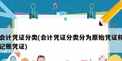 會計憑證分類(會計憑證分類分為原始憑證和記賬憑證)