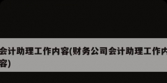 會計助理工作內容(財務公司會計助理工作內容)