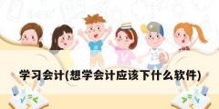 學習會計(想學會計應該下什么軟件)