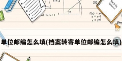 單位郵編怎么填(檔案轉寄單位郵編怎么填)