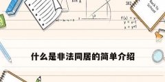 什么是非法同居的簡(jiǎn)單介紹