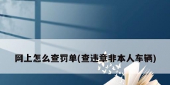 網(wǎng)上怎么查罰單(查違章非本人車(chē)輛)