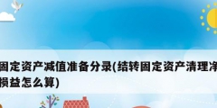 固定資產減值準備分錄(結轉固定資產清理凈損益怎么算)