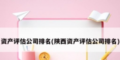 資產評估公司排名(陜西資產評估公司排名)