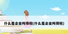 什么是企業所得稅(什么是企業所得稅)