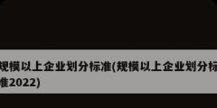 規模以上企業劃分標準(規模以上企業劃分標準2022)
