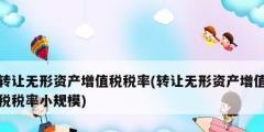 轉讓無形資產增值稅稅率(轉讓無形資產增值稅稅率小規模)
