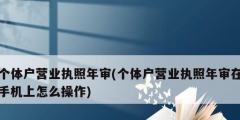 個體戶營業執照年審(個體戶營業執照年審在手機上怎么操作)
