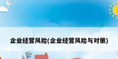 企業經營風險(企業經營風險與對策)