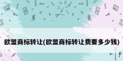 歐盟商標(biāo)轉(zhuǎn)讓(歐盟商標(biāo)轉(zhuǎn)讓費(fèi)要多少錢(qián))