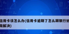 信用卡該怎么辦(信用卡逾期了怎么跟銀行協商解決)