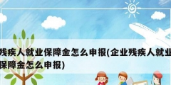 殘疾人就業保障金怎么申報(企業殘疾人就業保障金怎么申報)