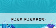 網上記賬(網上記賬安全嗎)